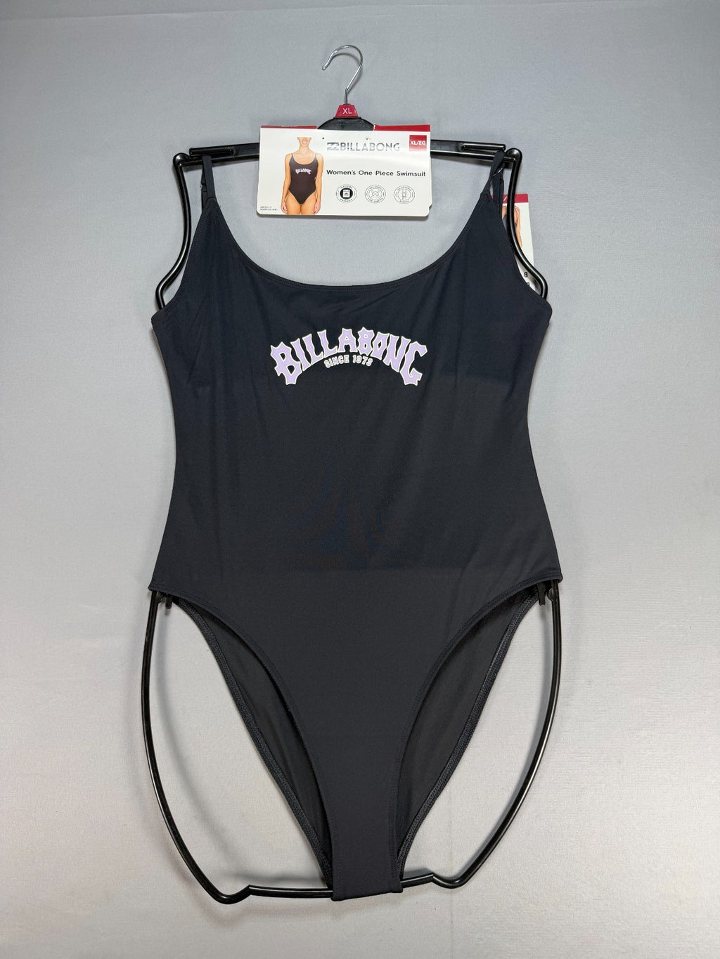 NWT Billabong One-Piece Swimsuit Women's XL Black Sleeveless Stretch Summer Gear