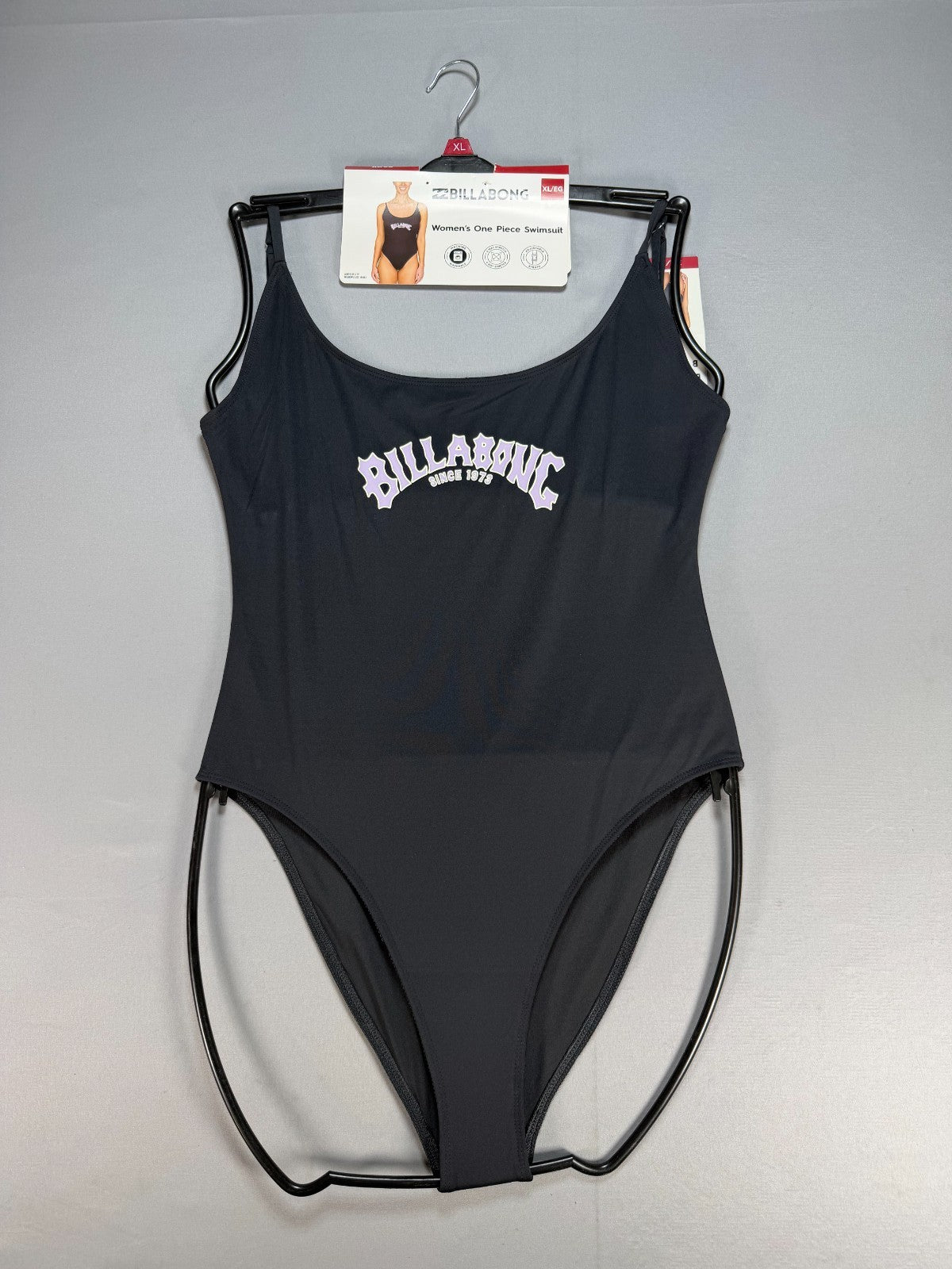 NWT Billabong One-Piece Swimsuit Women's XL Black Sleeveless Stretch Summer Gear