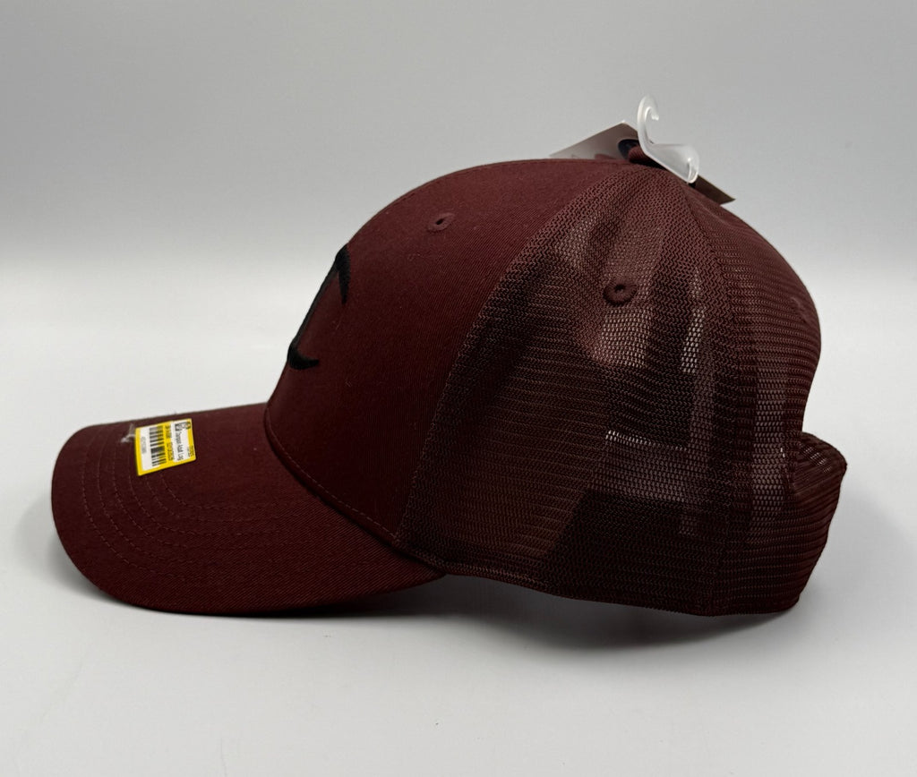 NWT Champion Logo Trucker Hat Men's Maroon Mesh Adjustable Snapback Cap Sports