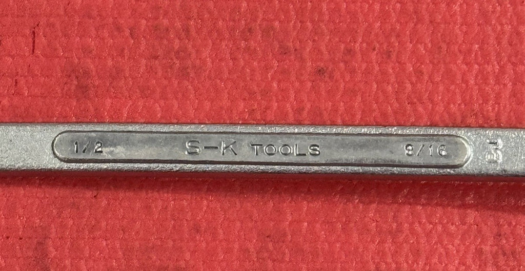 S-K Tools B-1618 1/2" x 9/16" 12 Pt Double Box End Wrench Offset Made In USA Sk