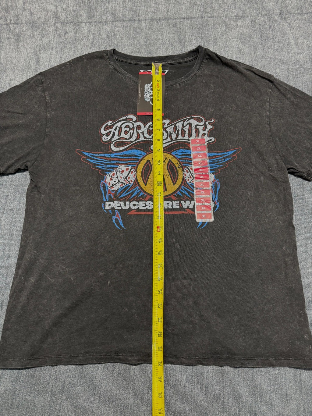 NWT Aerosmith Deuces are Wild Graphic Tee Shirt Women's XL Black 100% Cotton