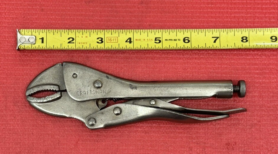 VINTAGE CRAFTSMAN CIRCLE I  7" STRAIGHT JAW LOCKING PLIERS VISE-GRIP  USA