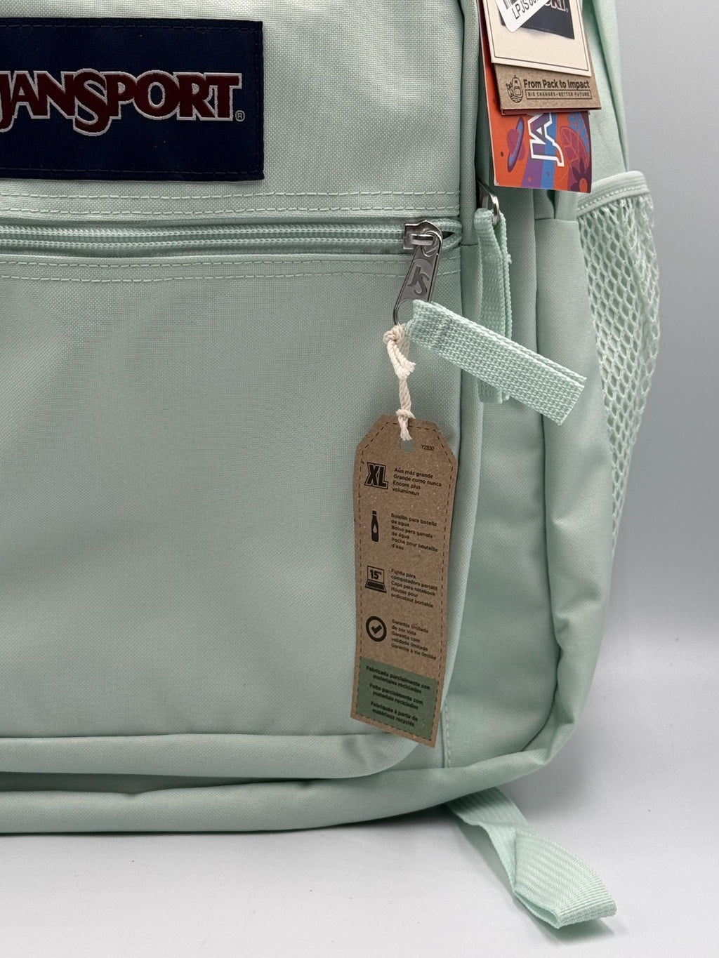 NWT JanSport Big Student Backpack Faded Sage Green 15" Laptop School Bag - XL