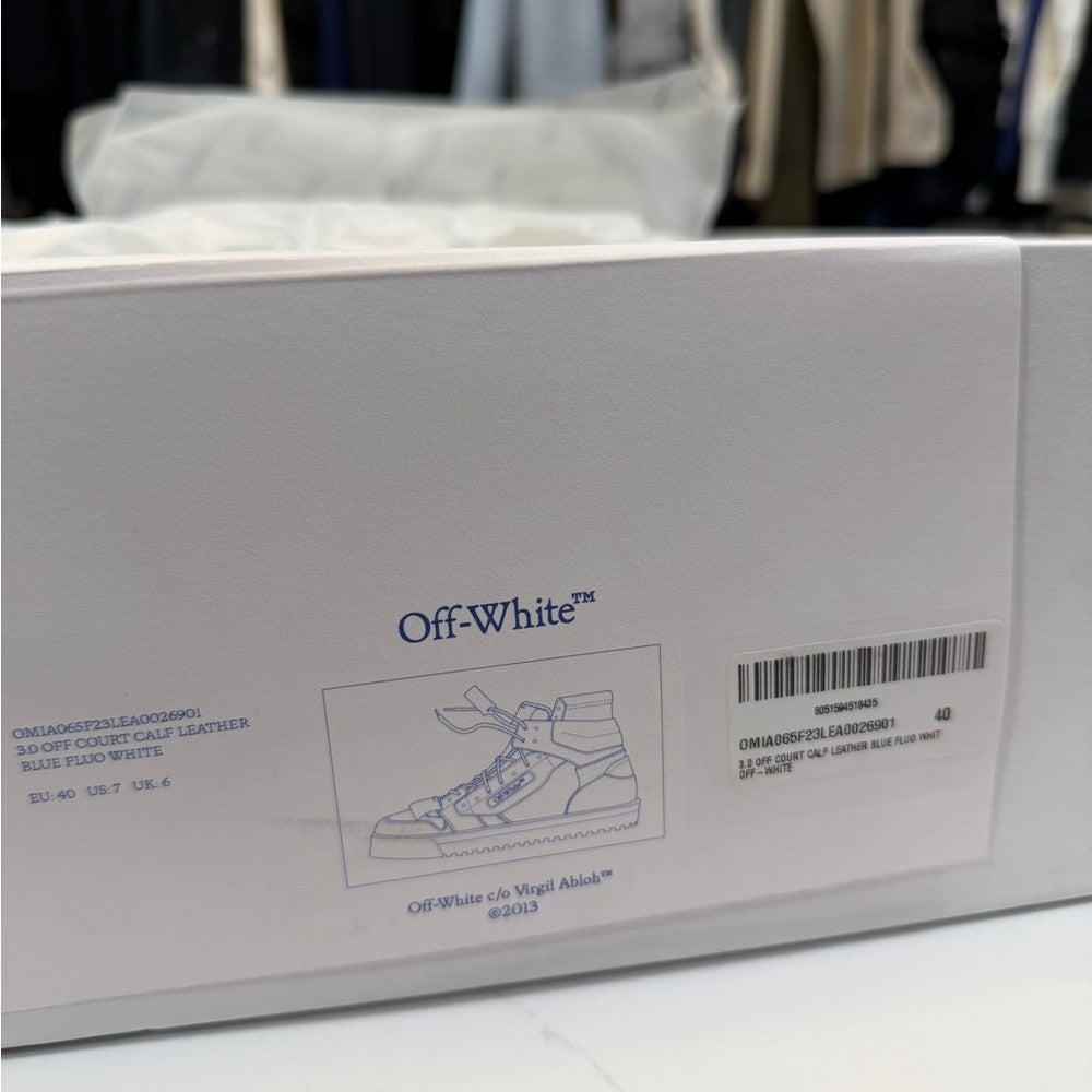 Off-White 3.0 Off-Court Sneakers in Blue and White NEW