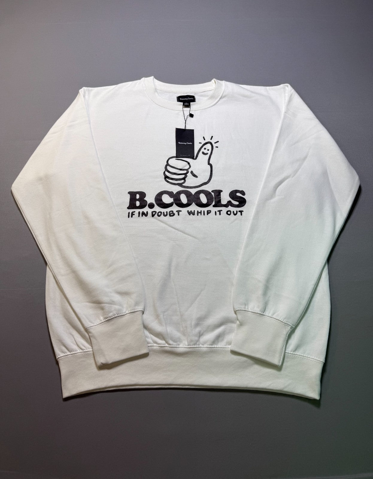 NWT B.Cools Barney If In Doubt Whip It Out Pullover Sweatshirt Men X-Large White