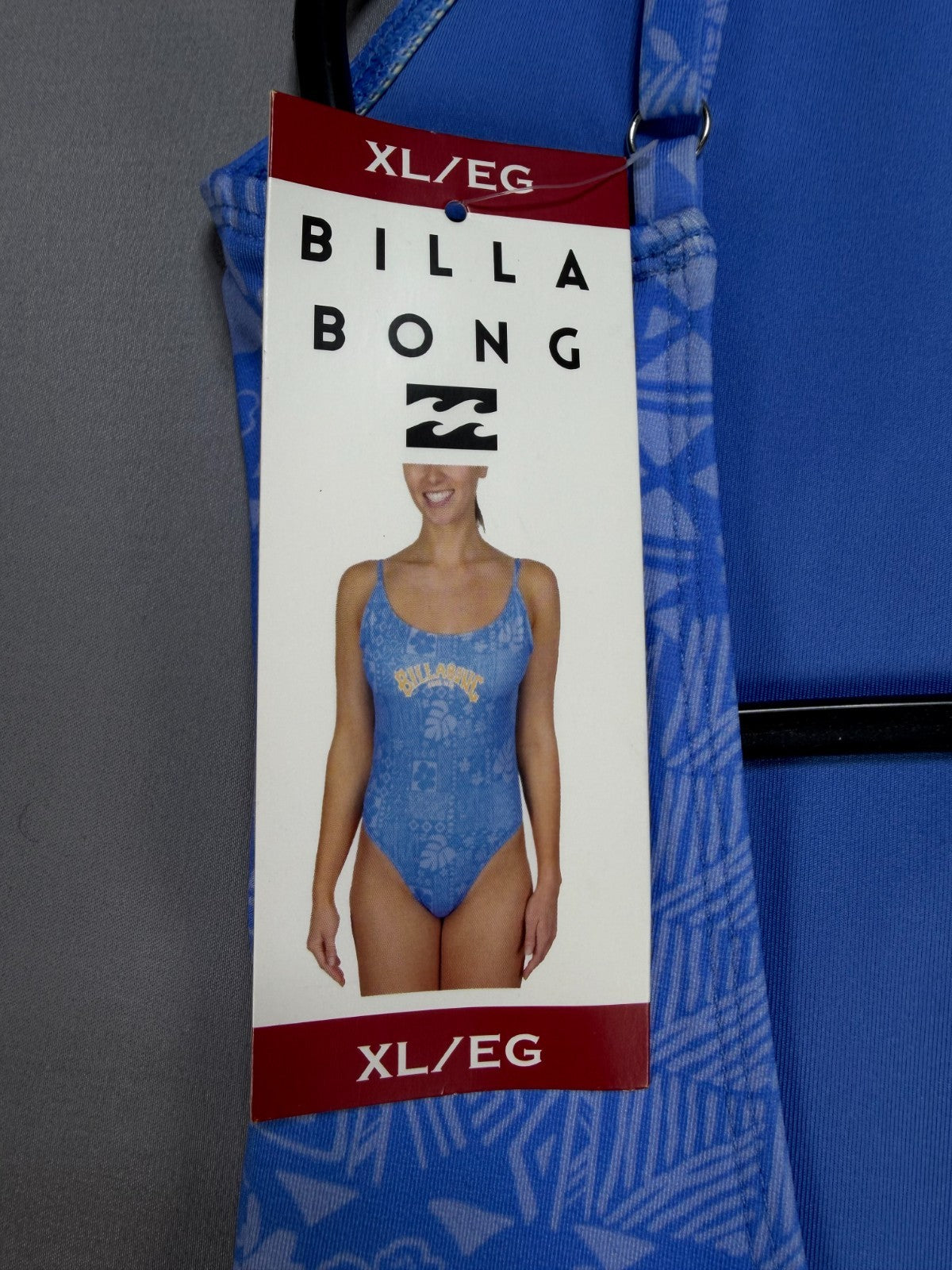 NWT Billabong One-Piece Swimsuit Women XL Blue Sleeveless Stretch Summer Beach