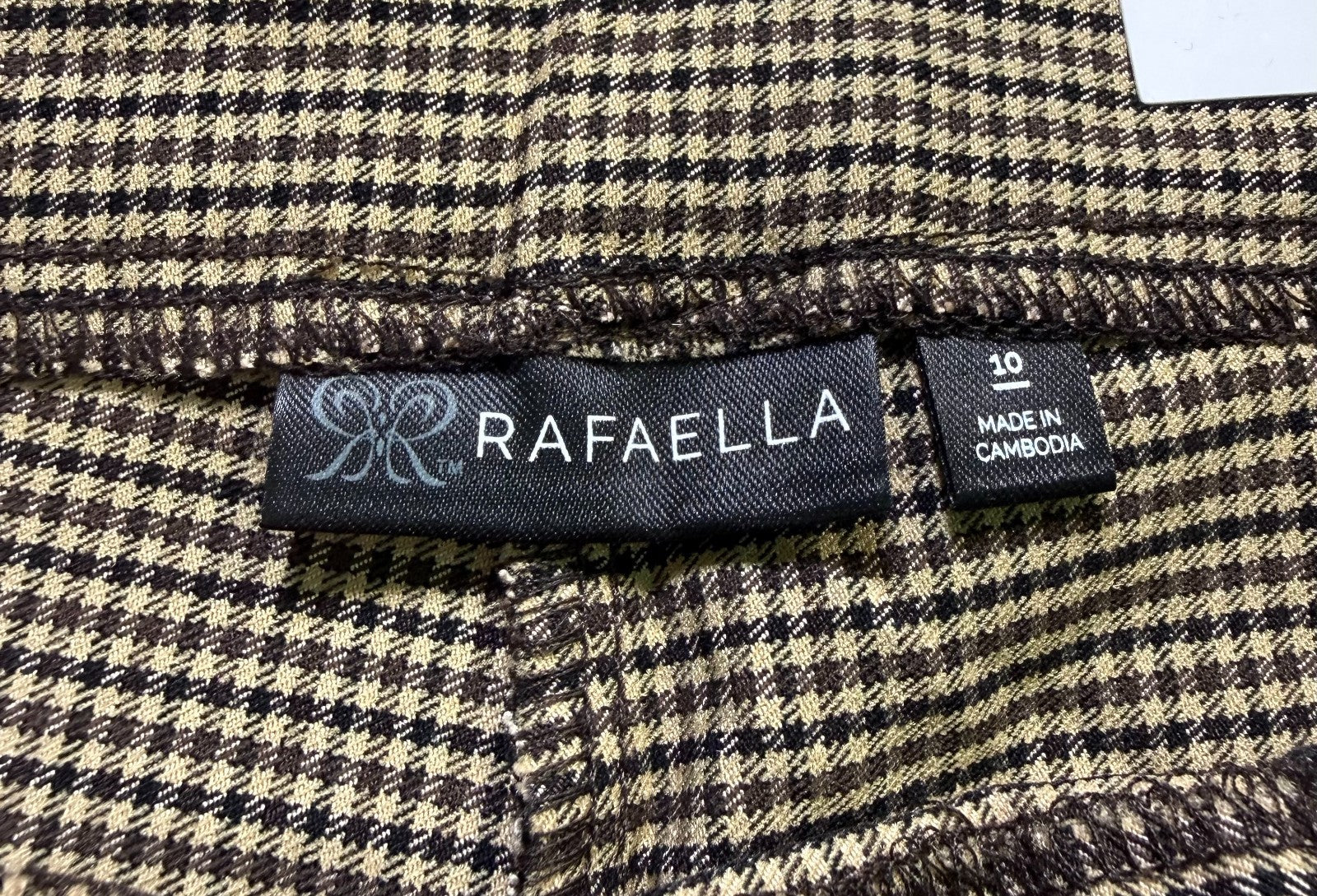 Rafaella Pull-on Pockets Slim Straight Leg Stretch Pants Women's 10 Khaki