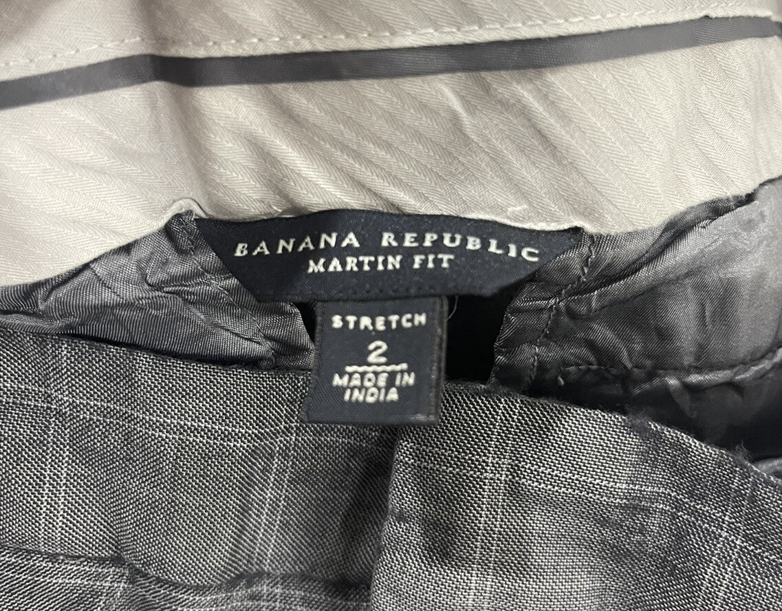 Banana Republic Martin Fit Gray Capri Pants Women's Size 2 Stretch Cropped  B1