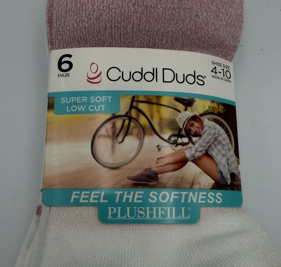 New Cuddl Duds Plushfill Super Soft Low Cut Socks Women's Size 4-10 - Pairs Of 6