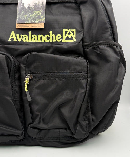 Avalanche Outdoor Supply Co Backpack Black Yellow Hiking Travel School Rucksack