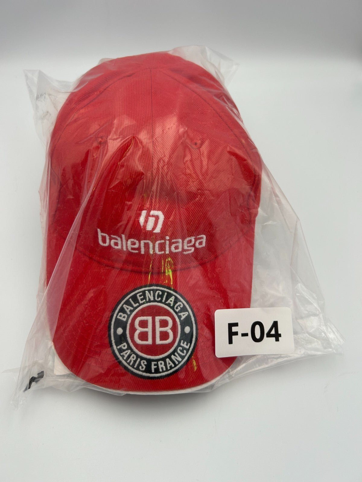 NWT Balenciaga Soccer Club Cap Men's One-Size Red Embroidered-Logo Adjustable