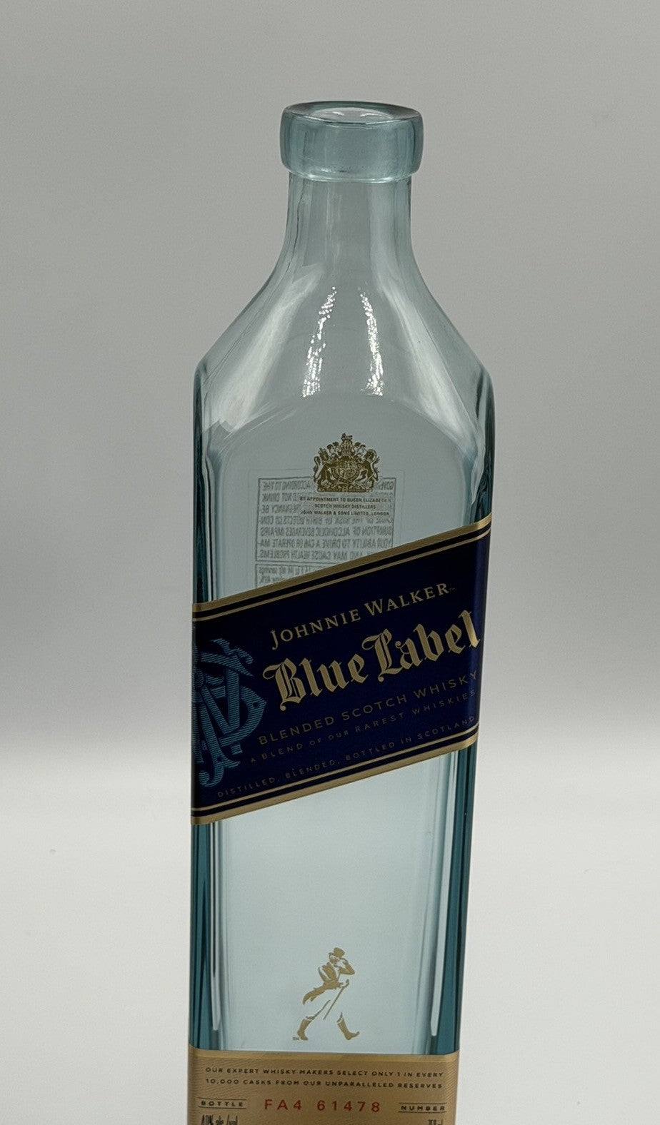 RARE UK 750 mL Johnnie Walker Blue Label Scotch Whisky EMPTY BOTTLE WITH BOX