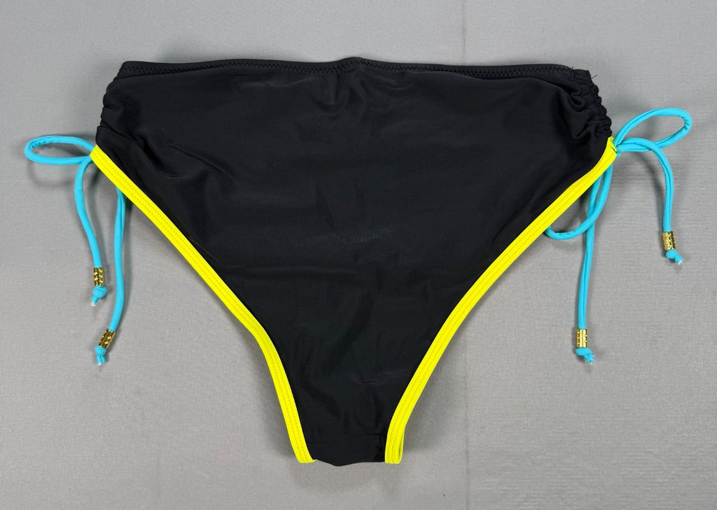 NWT B2prity 2 Piece Bikini Set Women’s Small Black Neon Summer Beach Swimsuit