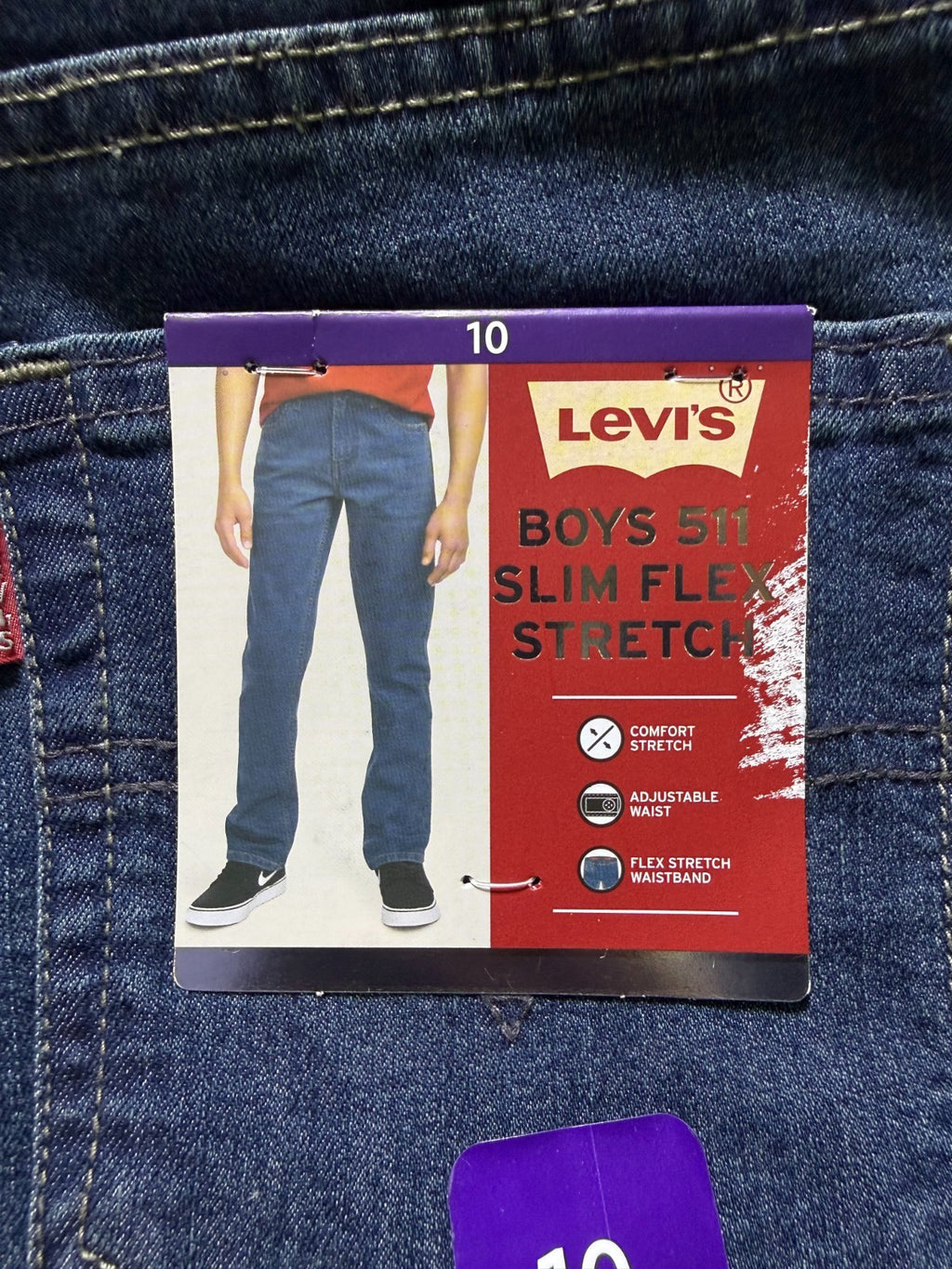 NWT Levi's 511 Slim Fit Performance Jeans Boys 10 Blue Denim Stretch Straight