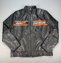 Real Leather Harley Davidson Embroidered Mens Small Motorcycle Biker Jacket