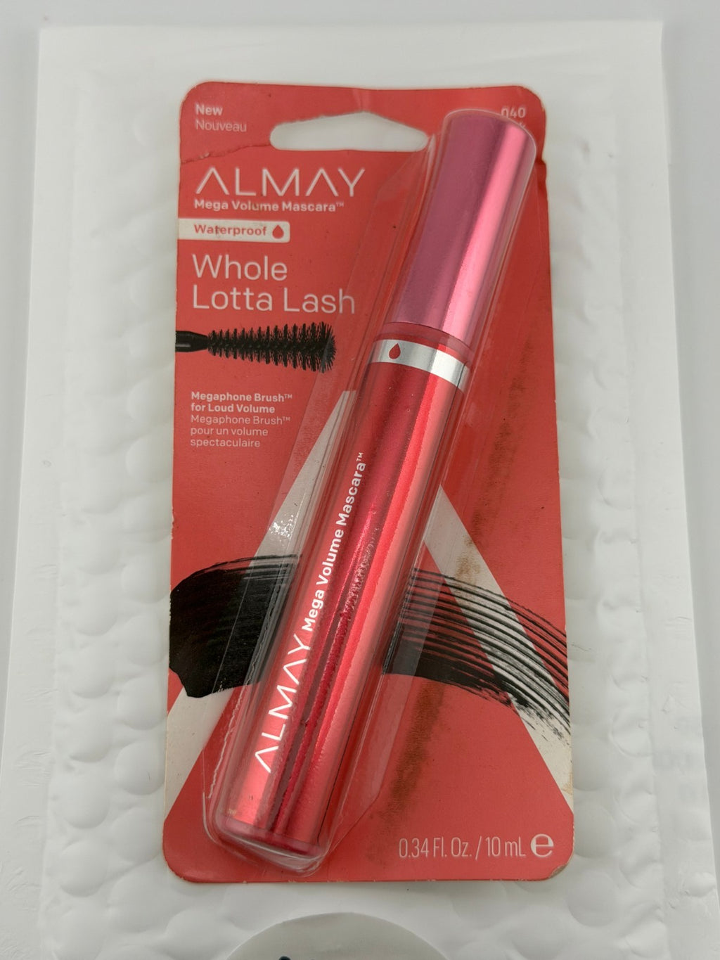 Almay Whole Lotta Lash Mega Volume Waterproof Mascara 040 Black Noir- 0.34 fl oz