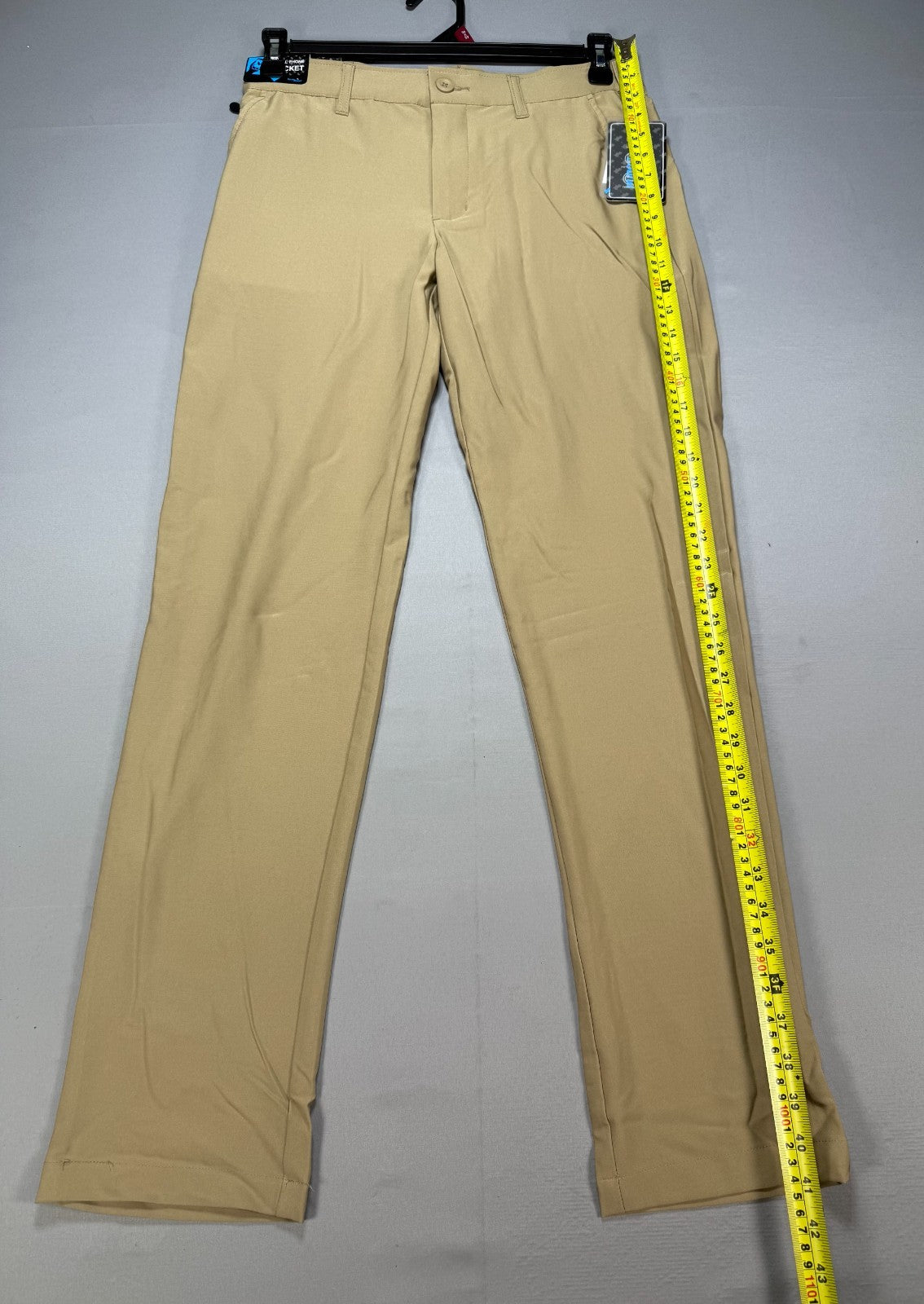 NWT Birdie Bound Straight Leg Pants Mens 30x32 Beige Flex Waist Golf Performance