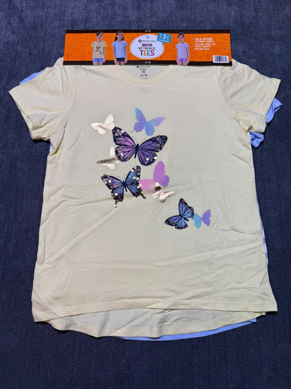 NWT Member's Mark My Favorite T-Shirts Girls 14/16 Multi Short Sleeve - Lot of 3