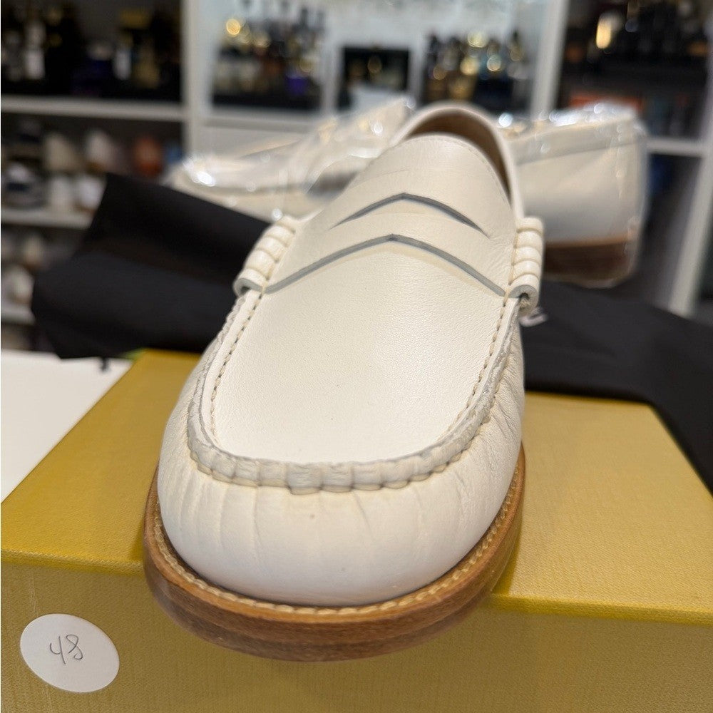 Rhude Classic White Leather Loafers