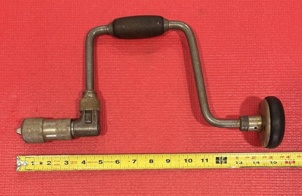 VINTAGE PEXTO NO 5312 RATCHETING BIT BRACE DRILL AUGER HAND DRILL MADE IN USA