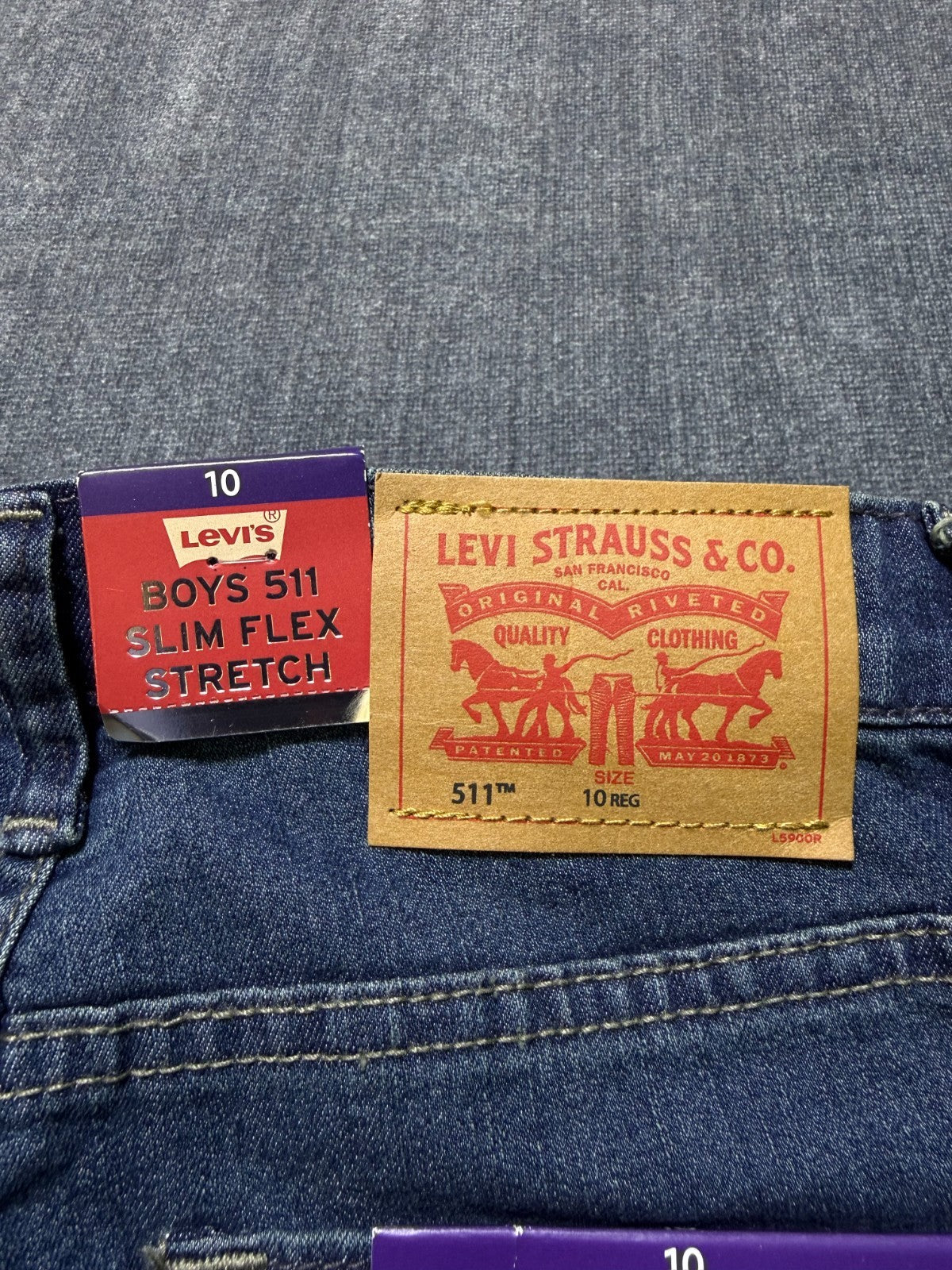 NWT Levi's 511 Slim Fit Performance Jeans Boys 10 Blue Denim Stretch Straight