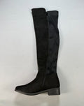 Eettaro Over Knee Suede Boots Women's 7 Black Side Zipper Almond Toe Block Heel
