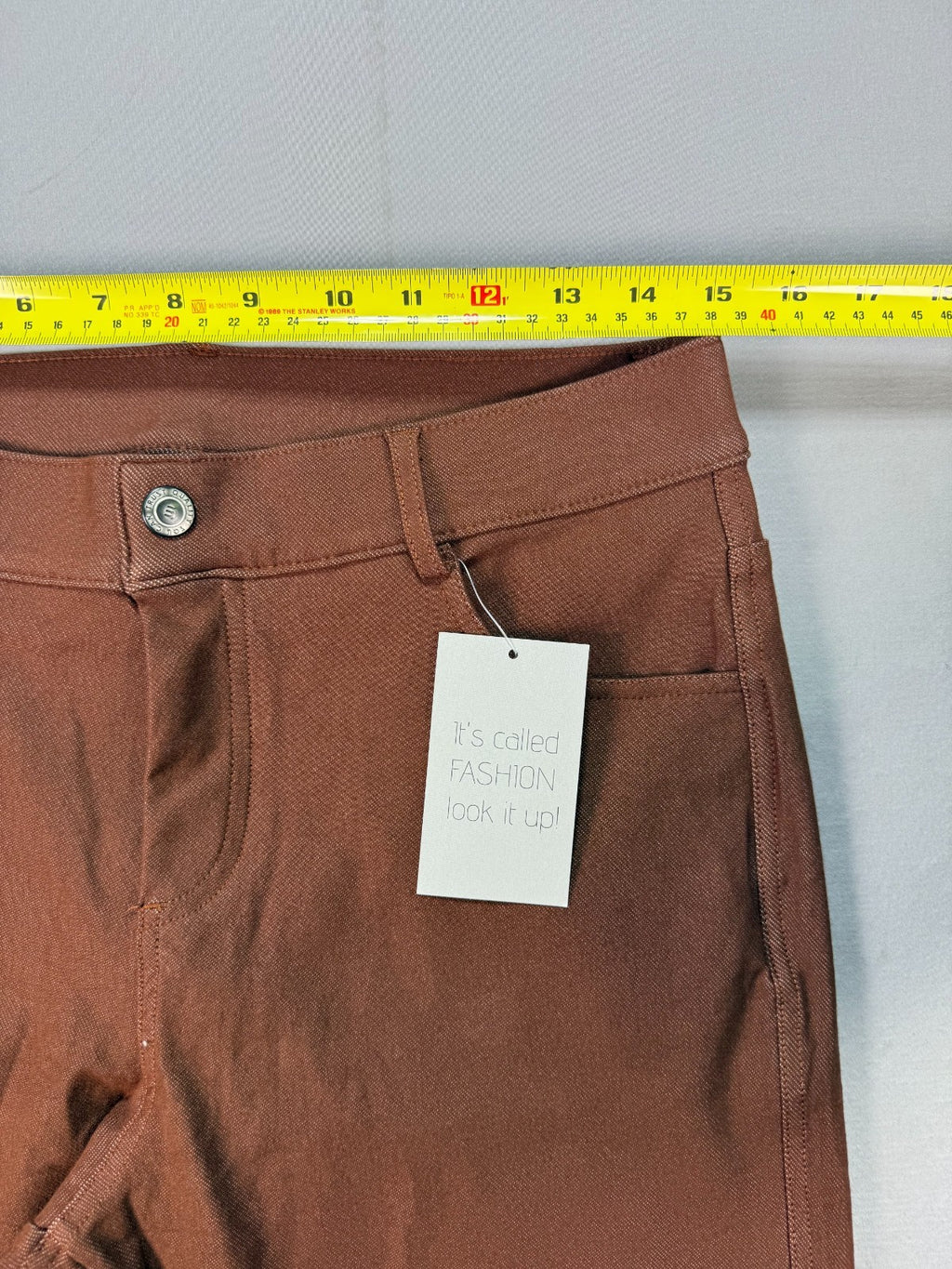 NWT Prolific Health Twill Slim Pants Womens XL Rust Brown Stretch Classic Preppy