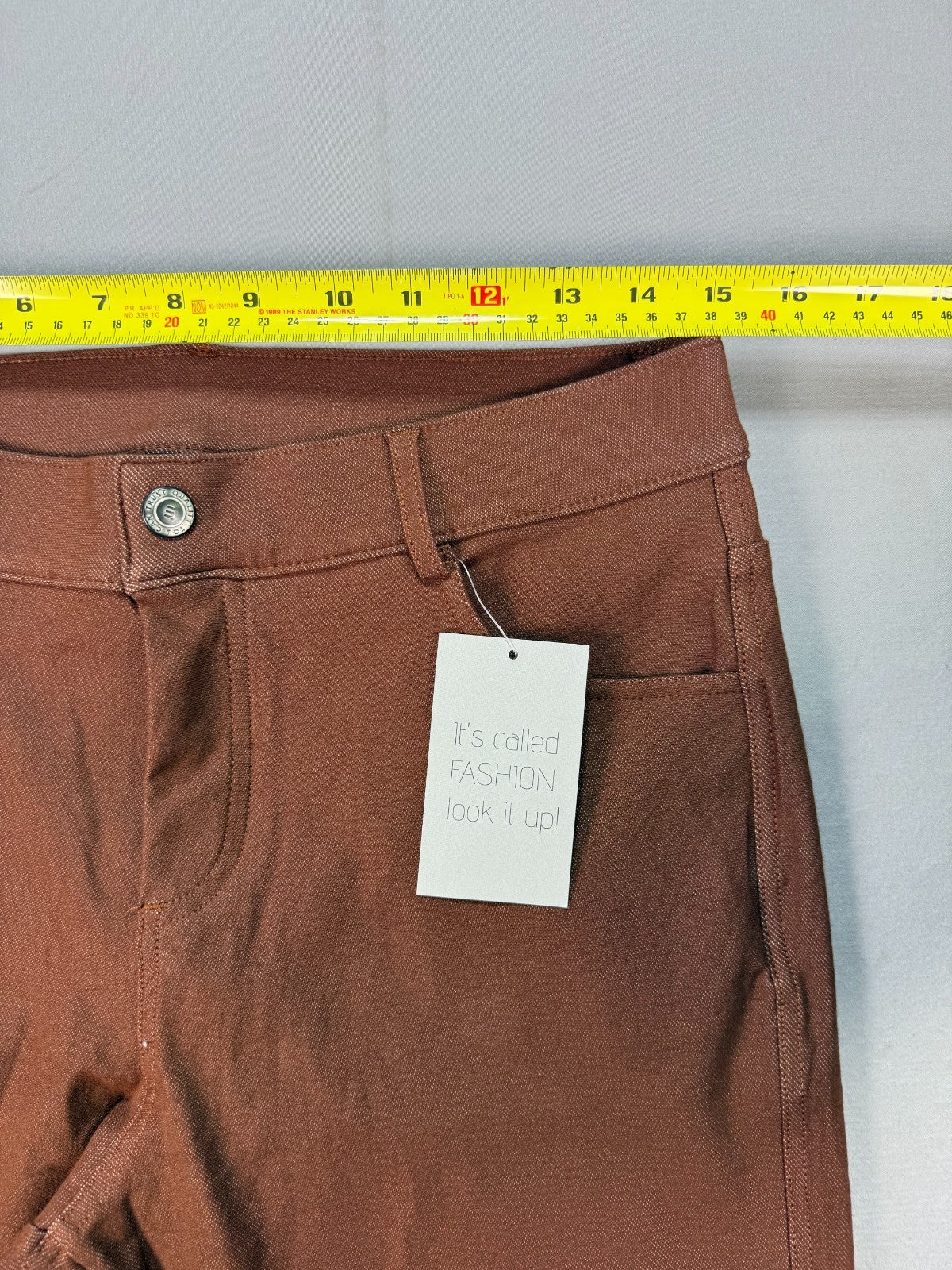 NWT Prolific Health Twill Slim Pants Womens XL Rust Brown Stretch Classic Preppy