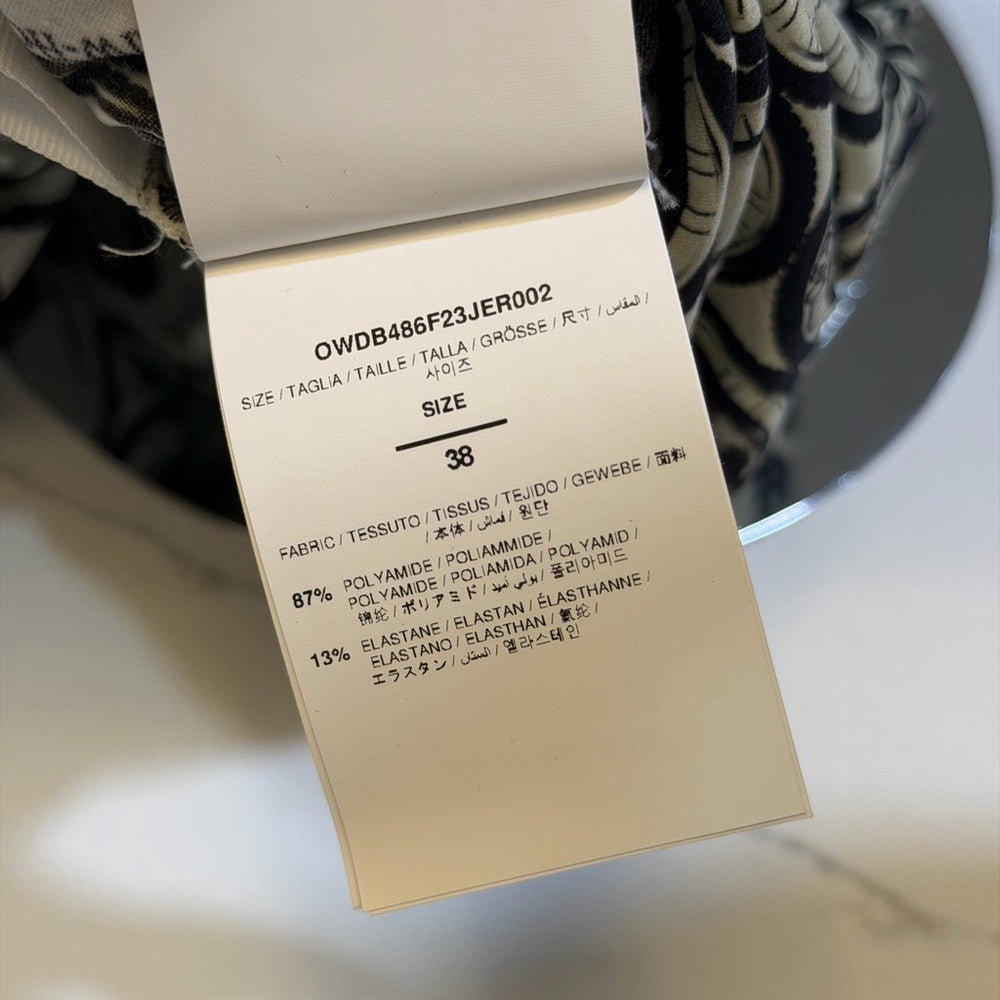Off-White Moon Sec Skin Twist mini Dress Black and Cream