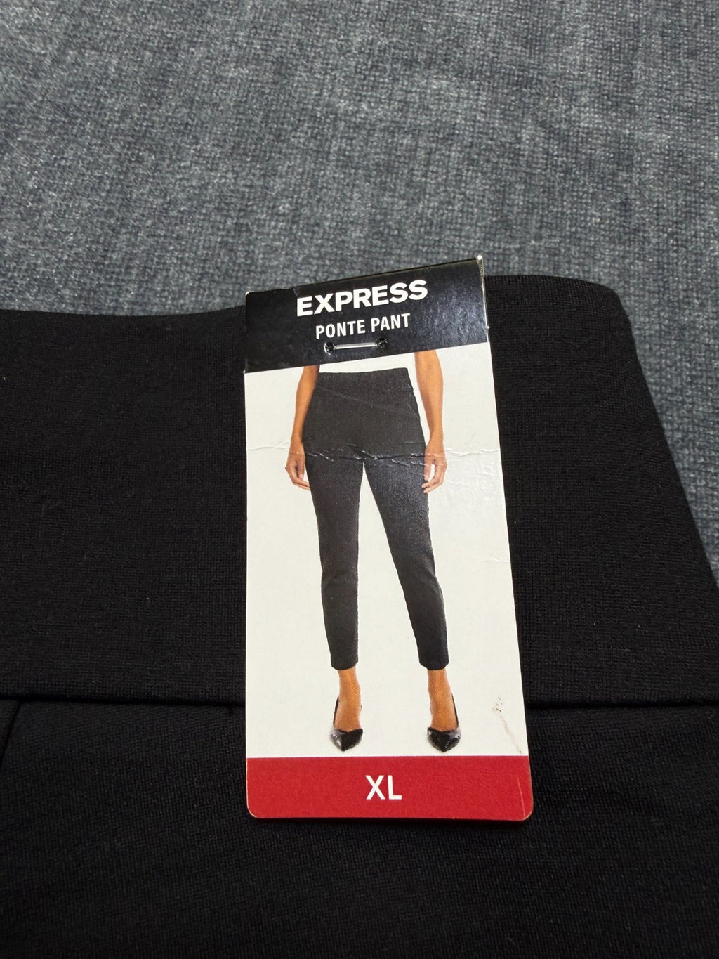 NWT Express Ponte Pants Women's XL Black Straight Leg Casual Wear Preppy Pull-On