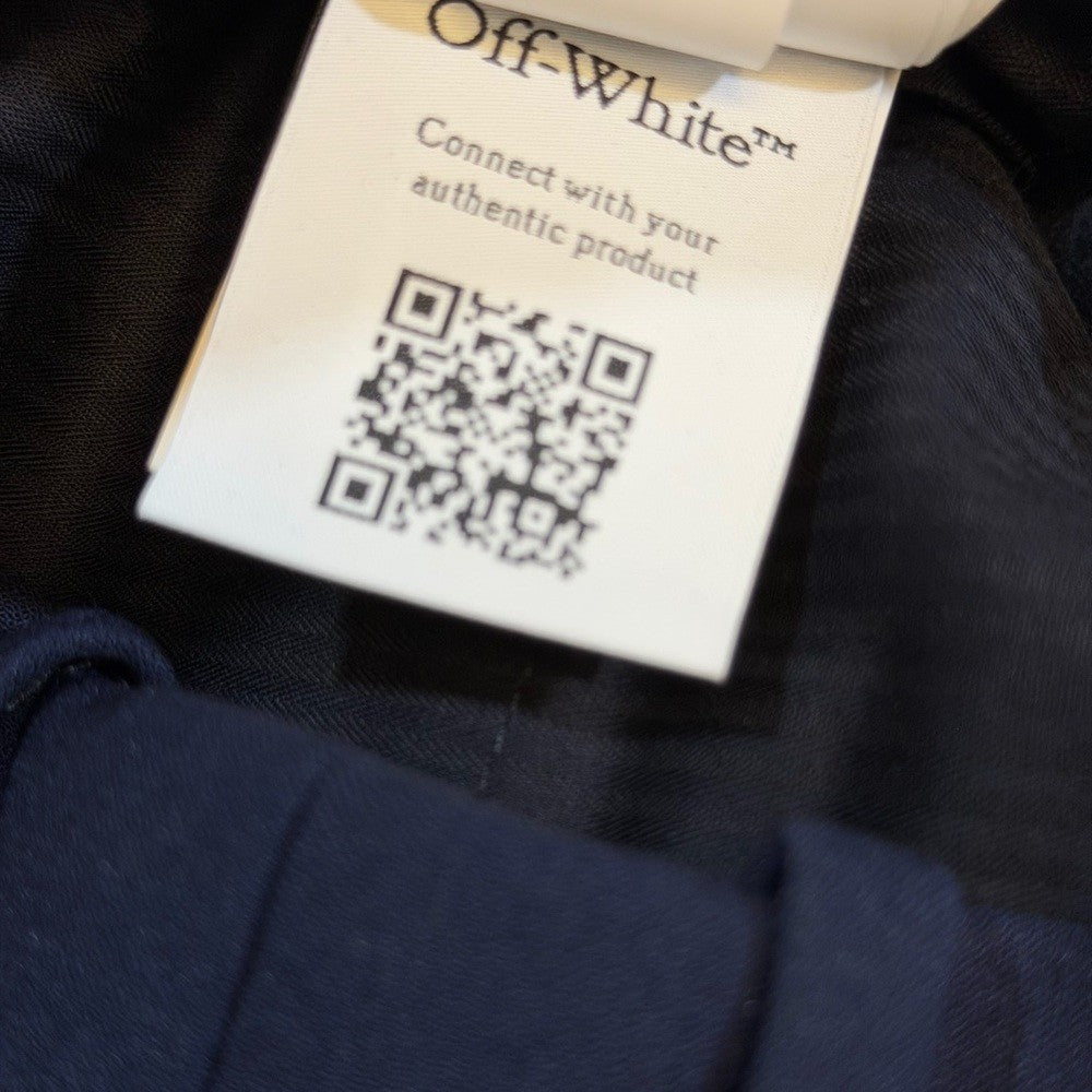 Off-White Men's Tech-Wool Slim Pants Sierra Leone Dark Blue Dress Pants 34x34