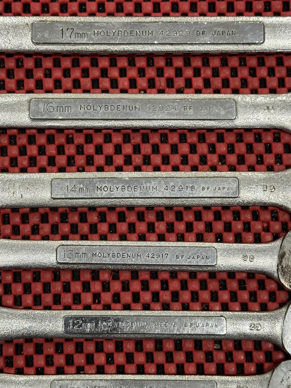 Vintage Craftsman Japan 9 Pc Combination Wrench Set 9-18mm Metric BF Molybdenum