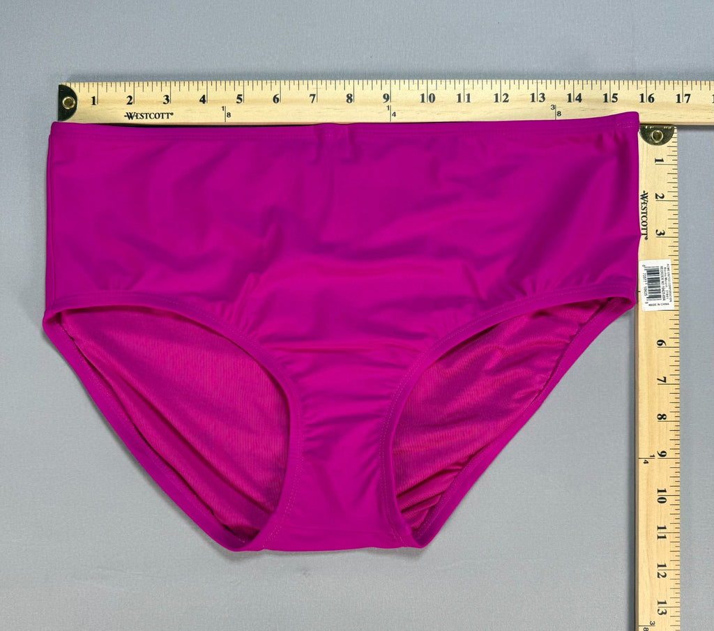 NWT DKNY 2-Pieces Ruffle Plunge Tankini Swimsuit Women's XL Fiesta Pink