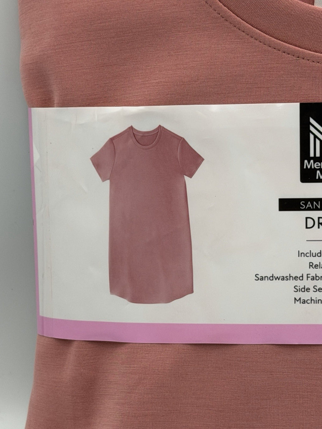 NEW Member's Mark Sandwash Dress Women's SIZE Small Pink Relaxed Fit