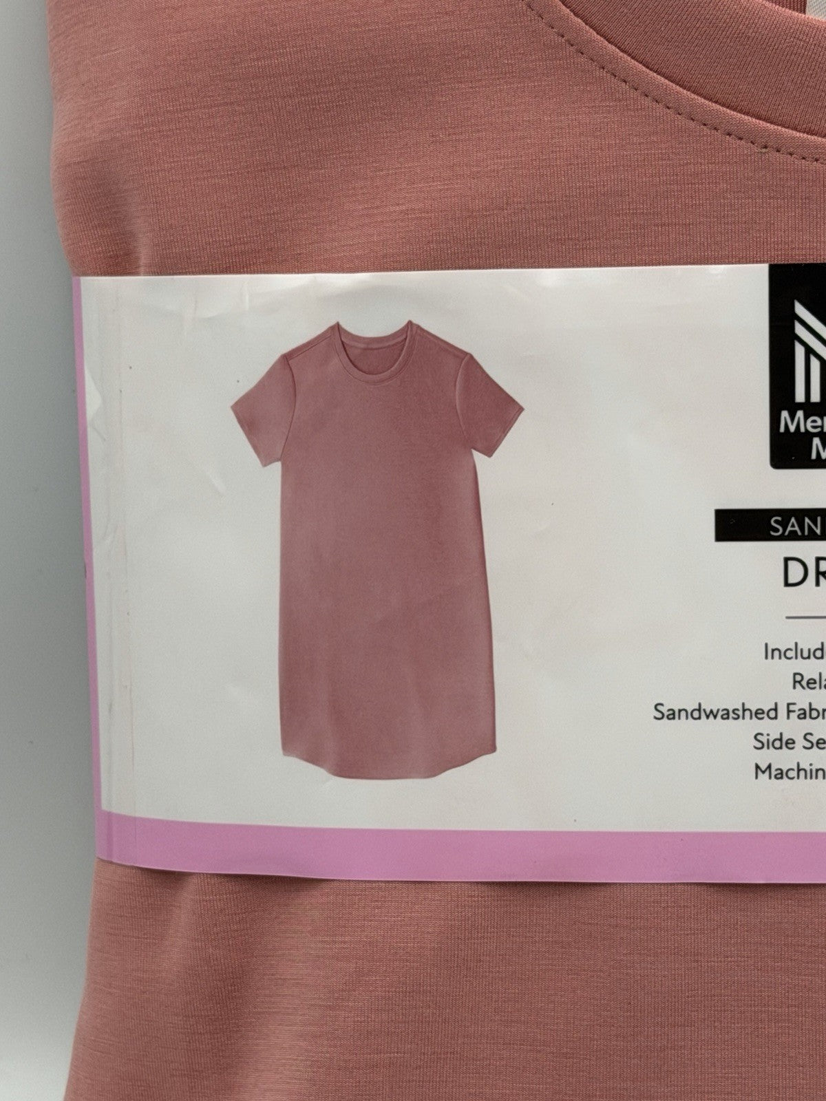 NEW Member's Mark Sandwash Dress Women's SIZE Small Pink Relaxed Fit