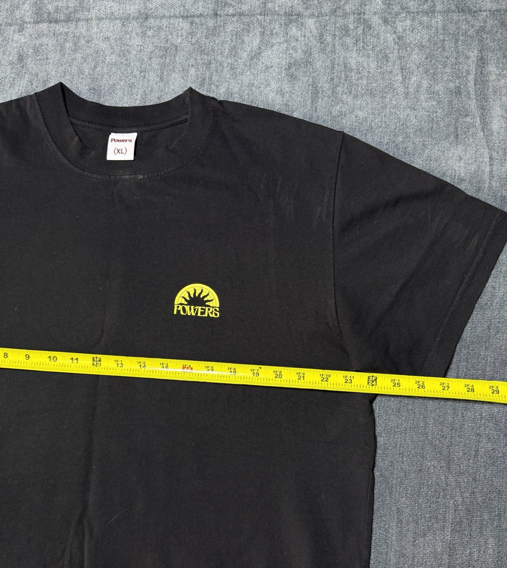 Powers Sun Short Sleeve T-Shirt Men's XL Black Logo Crew Neck Casual Wear Tee
