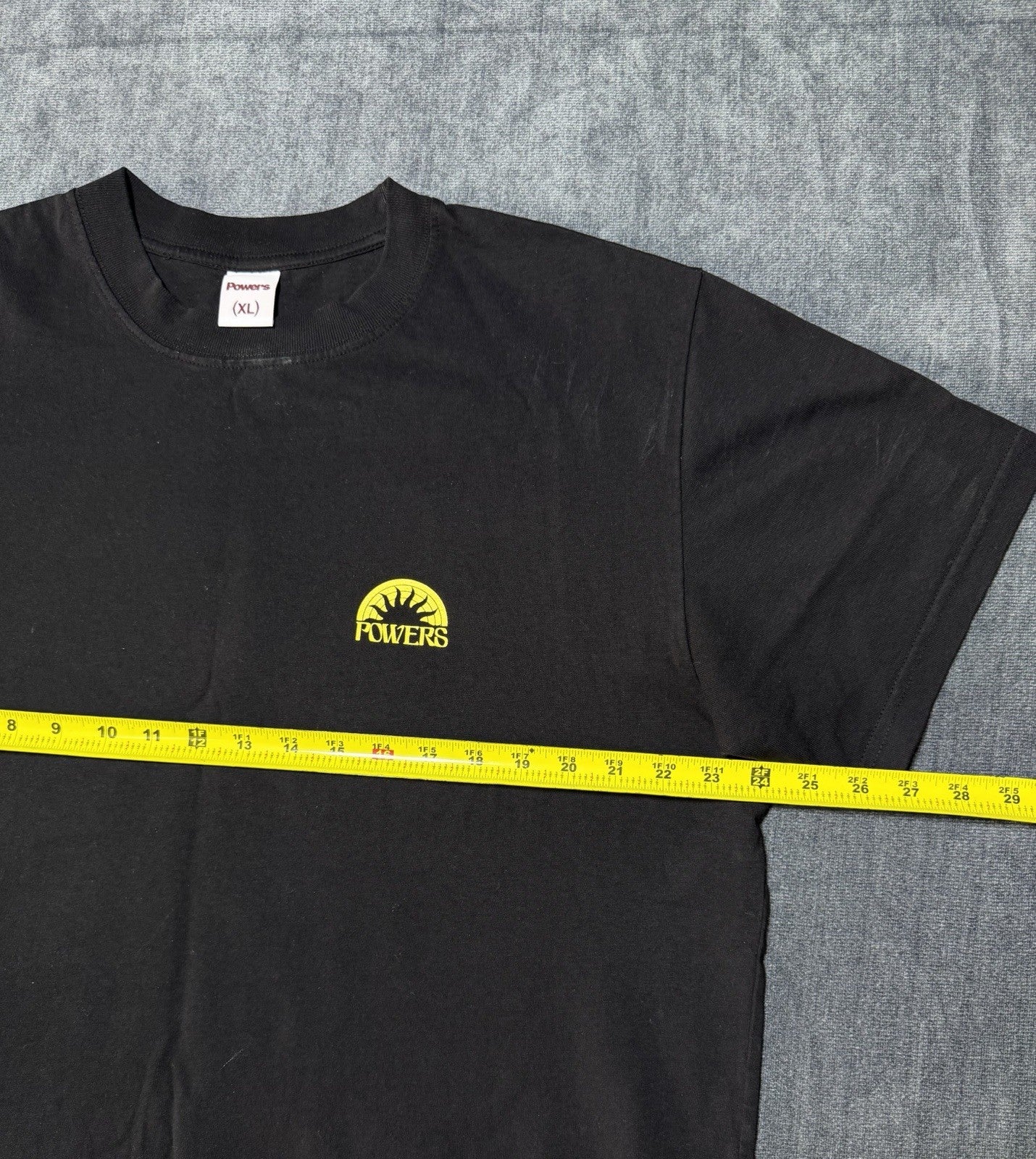 Powers Sun Short Sleeve T-Shirt Men's XL Black Logo Crew Neck Casual Wear Tee