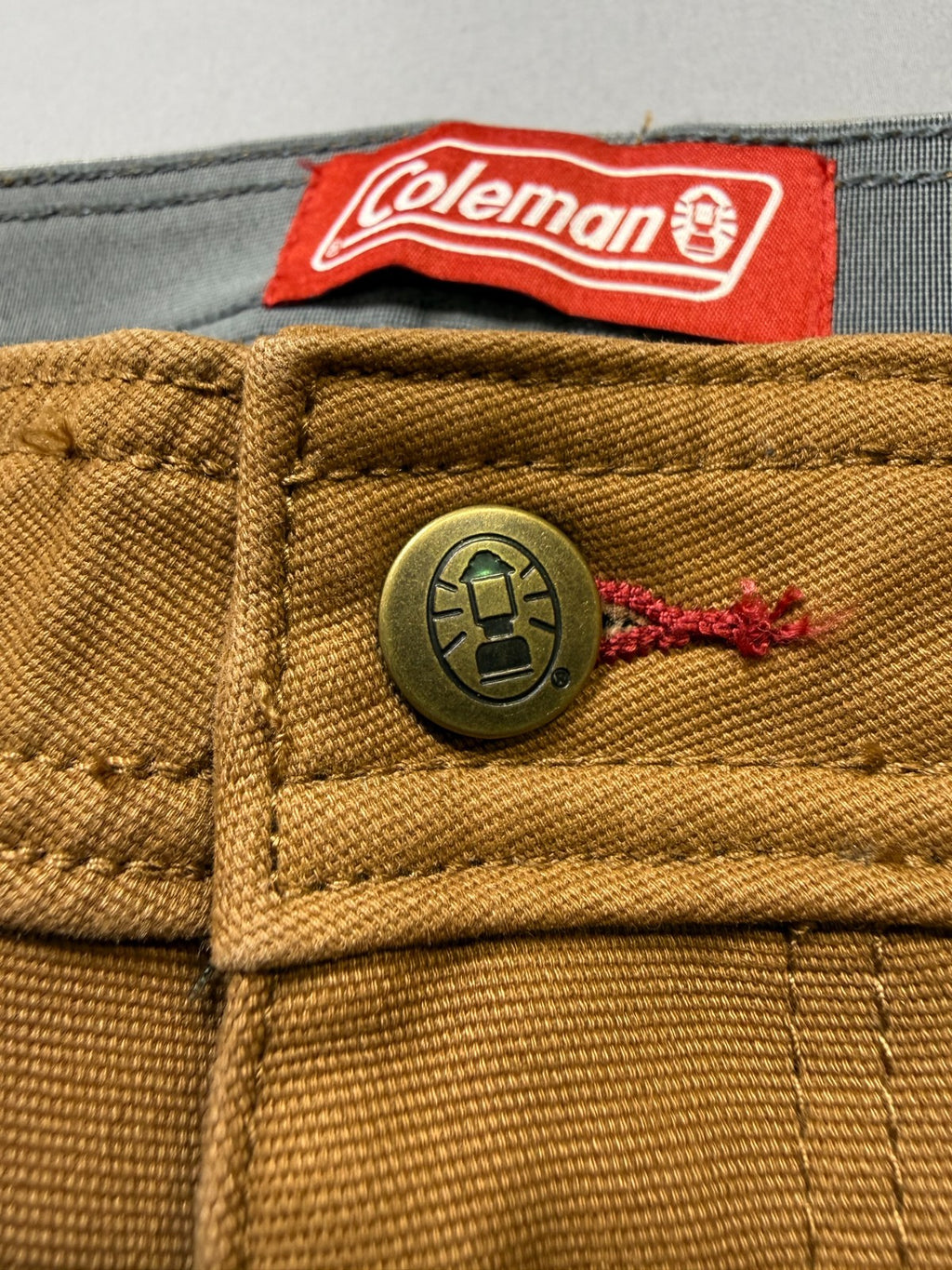 Coleman Work Pants Men's 36X32 Brown Fleece Lined Straight Leg Pockets Pull-On