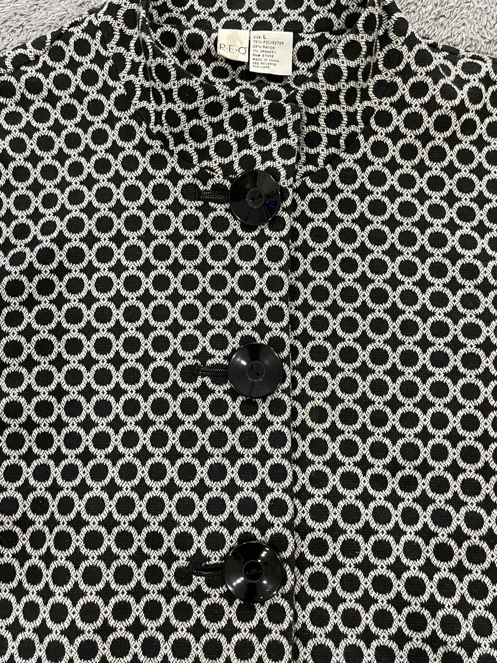 REQ WOMENS SIZE LARGE BLACK & WHITE SWEATER BLAZER/CARDIGAN G5