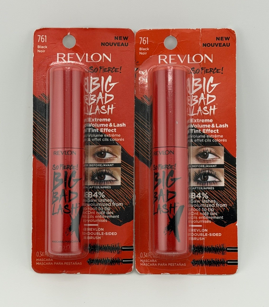 (2) Revlon So Fierce! Big Bad Lash Mascara 761 Black 2 Pc Lot NEW SEALED