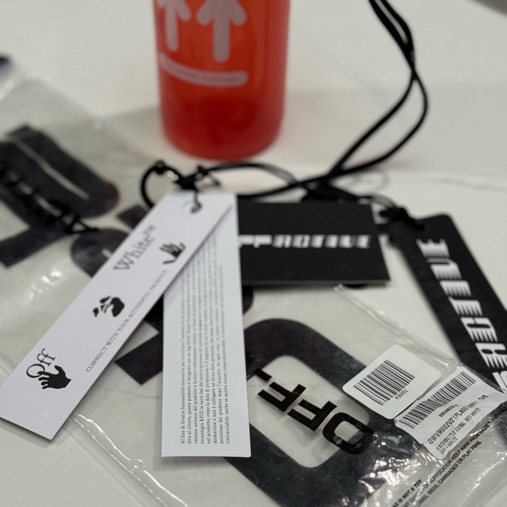 Off-White Red Water Bottle w/strap Brand New