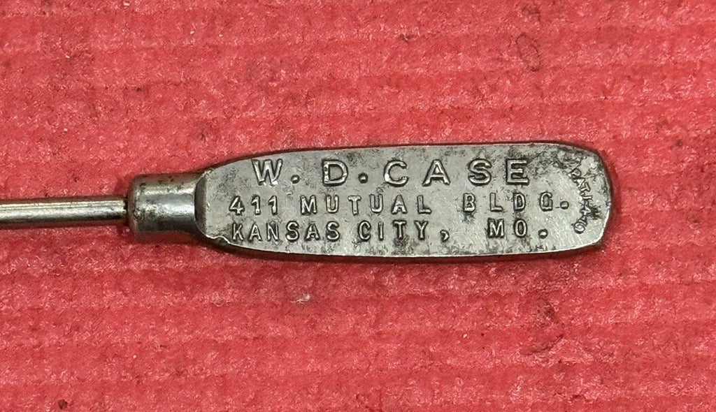 Antique Advertising WD CASE Metal Miniature Flat Screwdriver Kansas City MO RARE