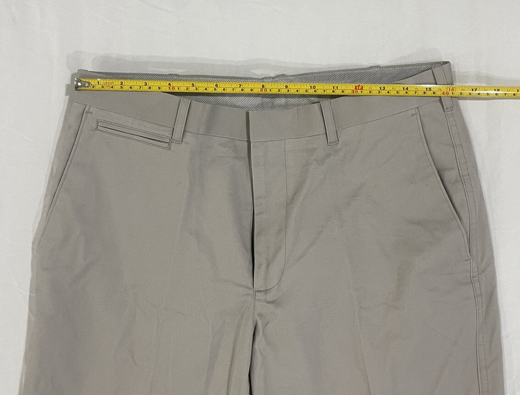Axist Men's Straight Pleated Cuffed Leg Taupe Dress Pants Khaki Size 33x32