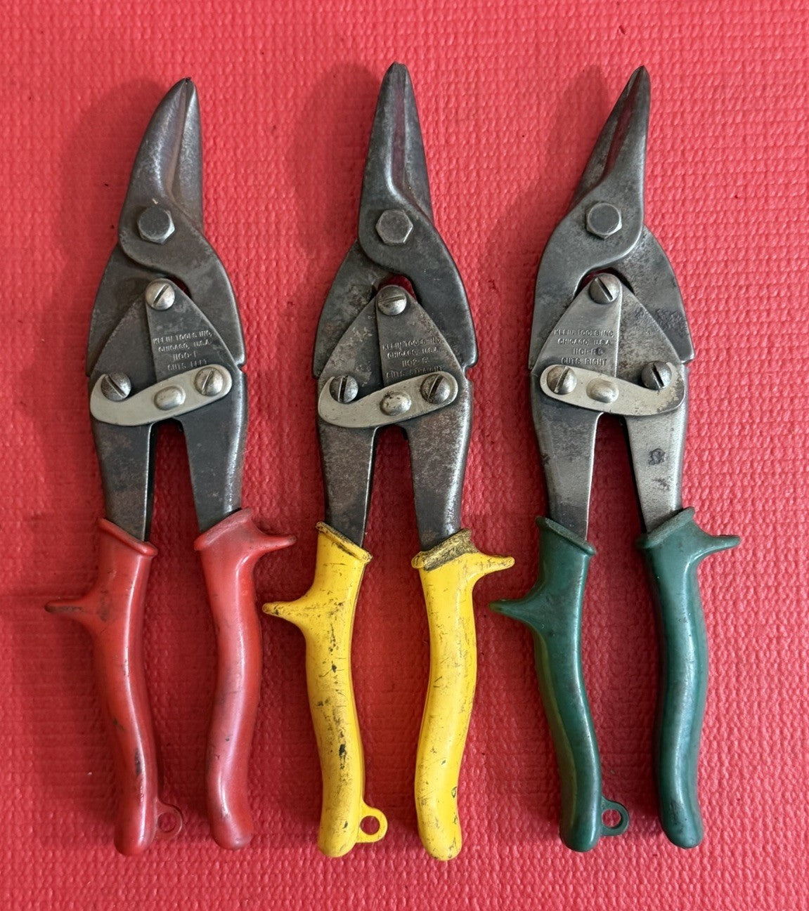 Klein Tools 3pc Set Aviation Snip Sheet Metal Cutting 1100L,1101R,1102S USA MADE