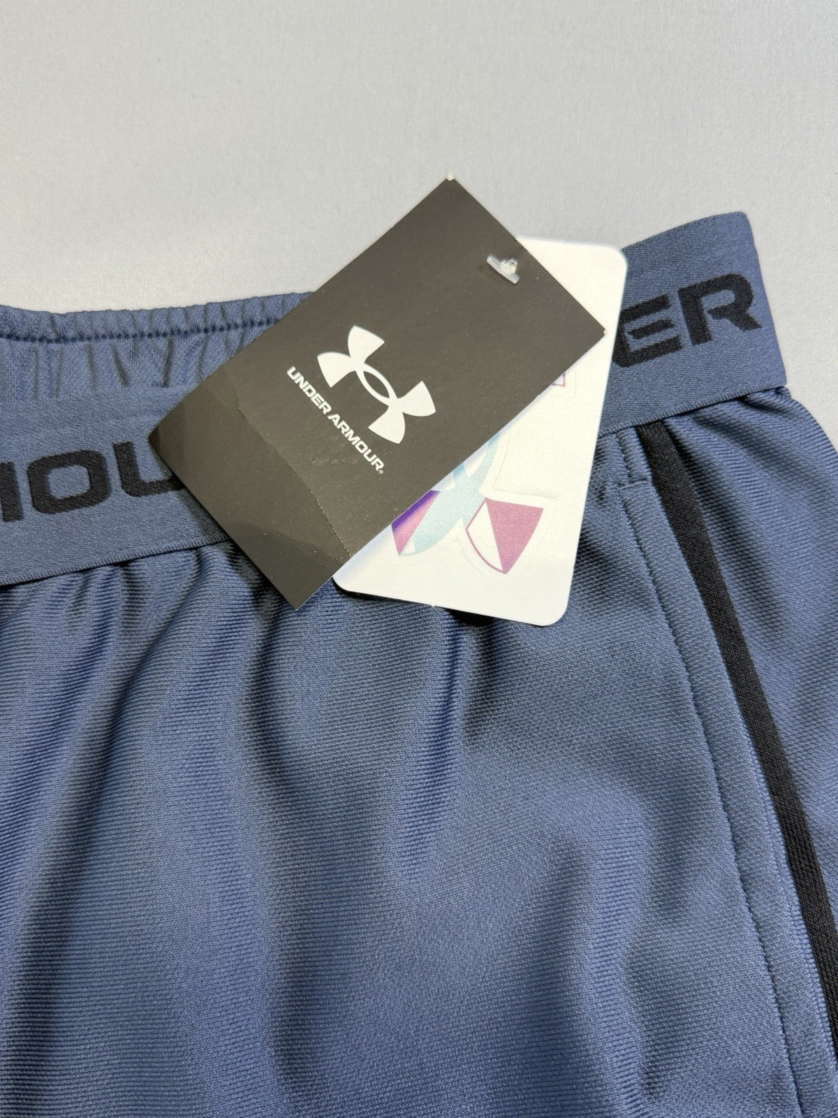 NWT Under Armour Tech Play Up Shorts Girls YXL Gray Drawstring 100% Polyester