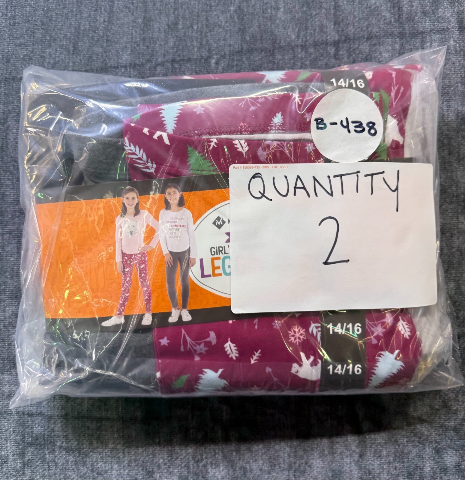 NWT Member's Mark My Favorite Leggings Girls 14/16 Multicolor Preppy - 3-Pack