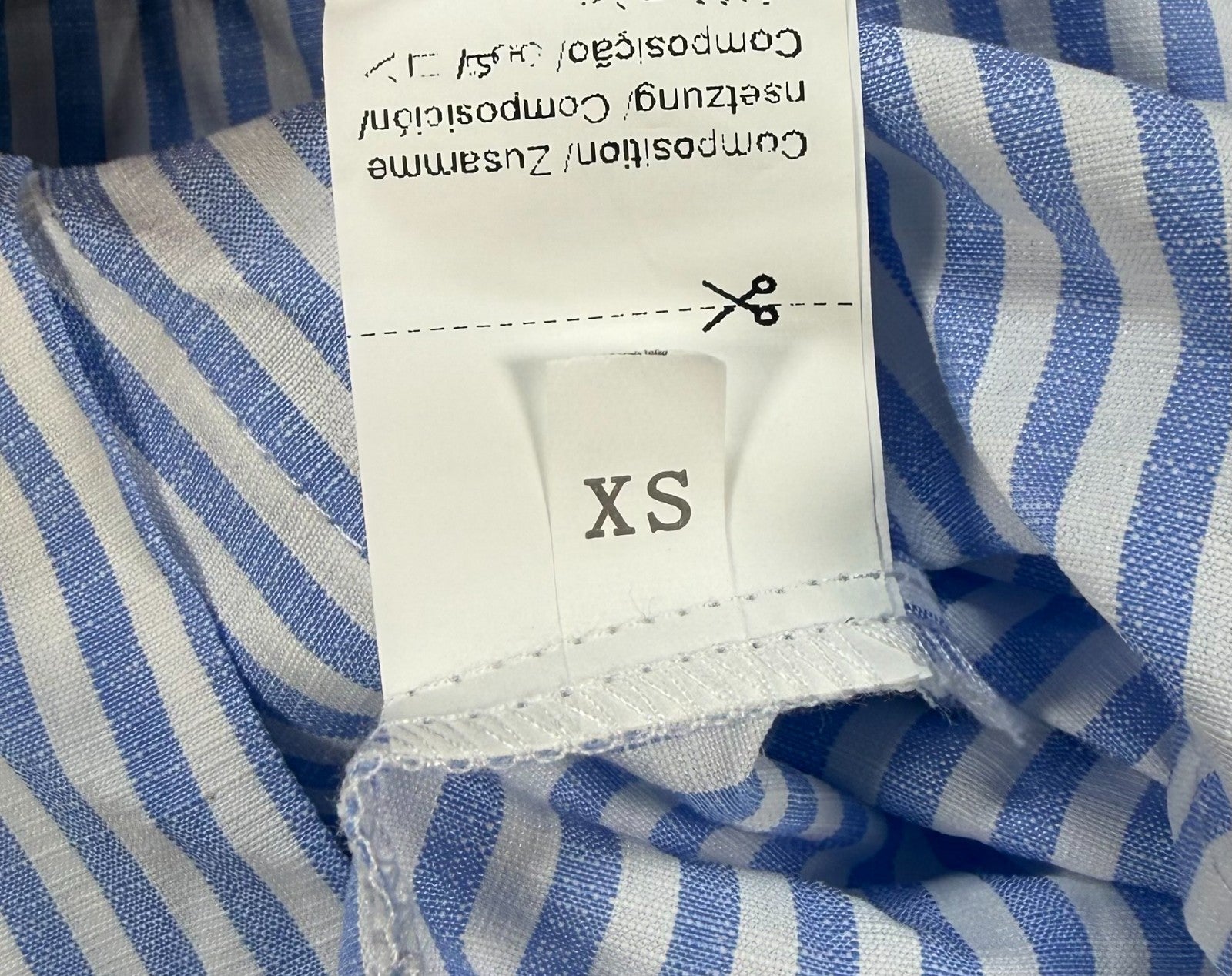 Floerns Striped Button Down Blouse Womens XS Blue White Lace Collar Preppy Shirt