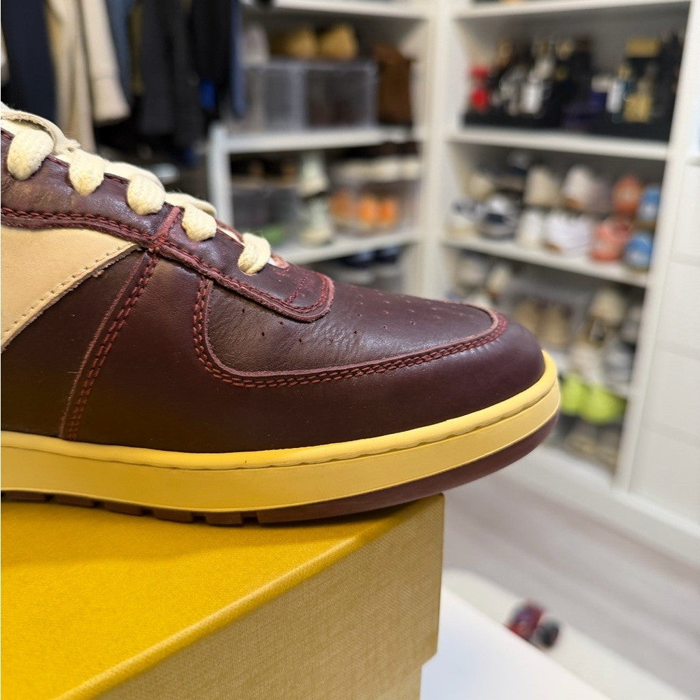 Rhude Burgundy and Cream High-Top Sneakers