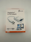 j5create DisplayPort to VGA Adapter JDA114 White DisplayPort Male to VGA Female