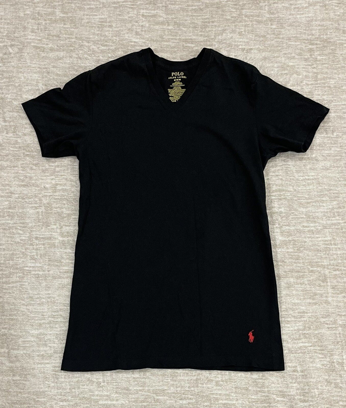 Polo Ralph Lauren T-Shirt Men's Medium (M) Black Red Pony Short Sleeve Casual